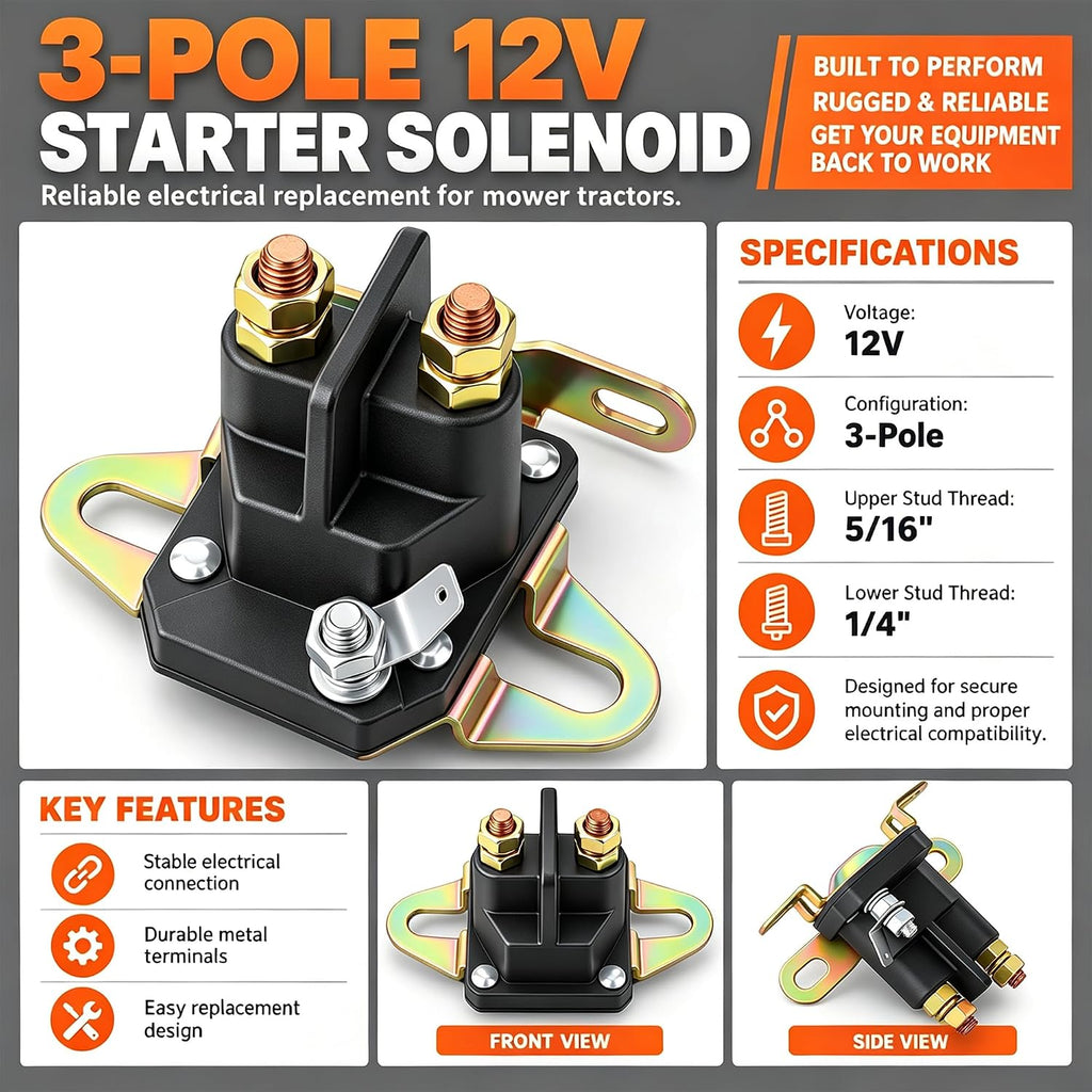 Gashwer 12V Starter Solenoid Compatible with Bad Boy Mowers ZT, CZT, MZ 108-5349-00 Ariens 03057700 MTD Cub Cadet 925-1426A 725-1426 925-1426 725-0771 925-0771