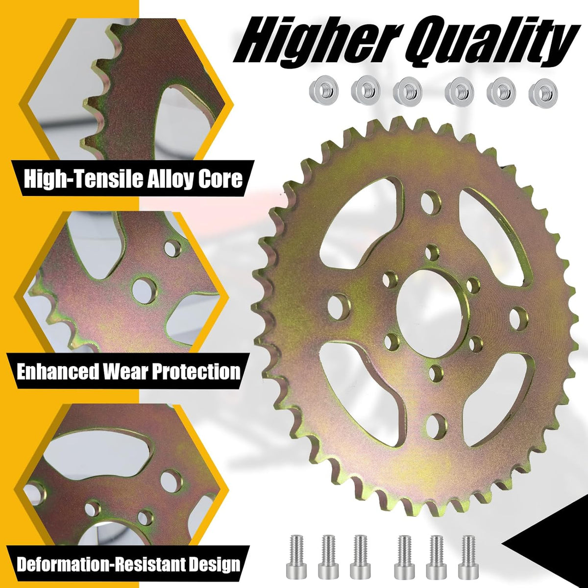 40T Steel Rear Sprocket #40/41/420, 6-Hole