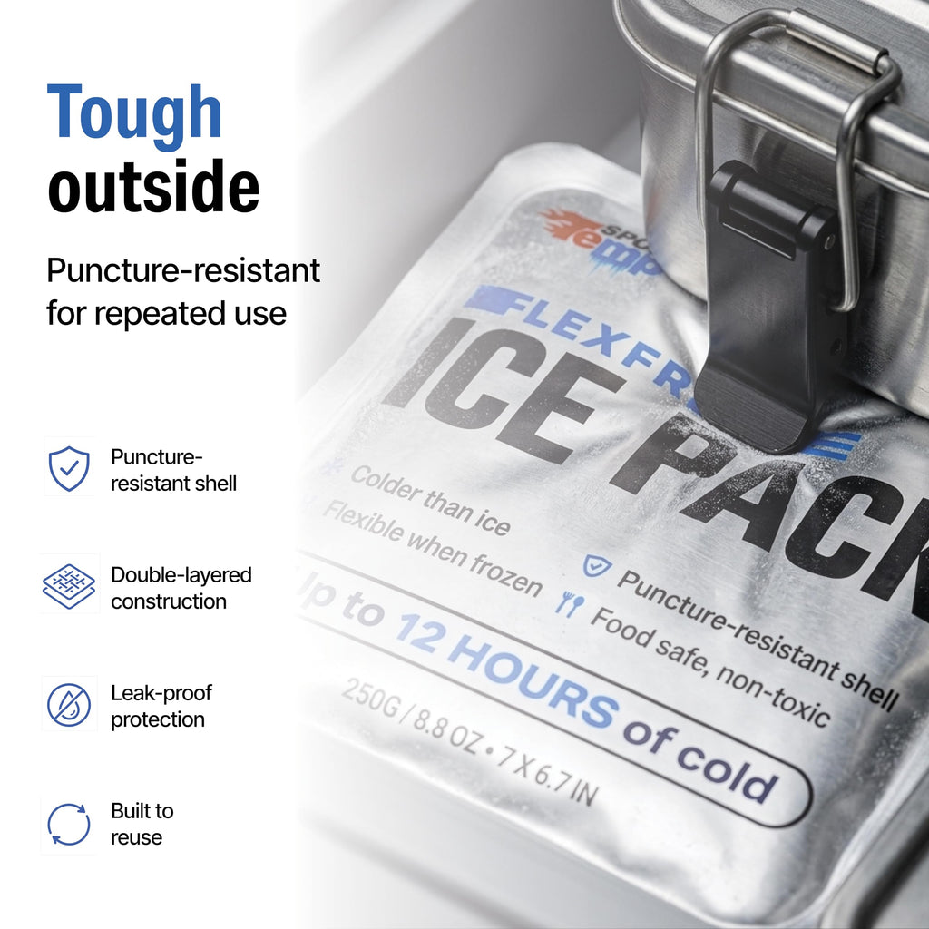 Reusable Gel Ice Packs for Coolers (4 Pack / 250g Each)