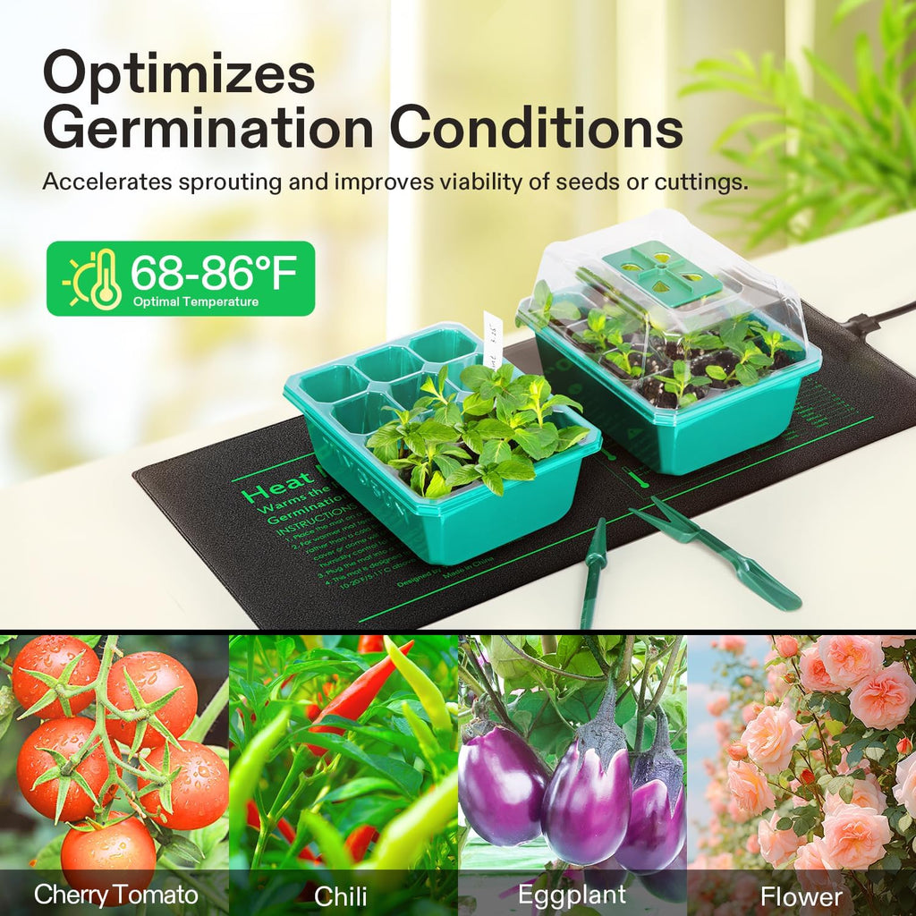 48" x 20.75" Durable Waterproof Seedling Heat Mat | UL & MET-Certified Warm Hydroponic Heating Pad for Germination