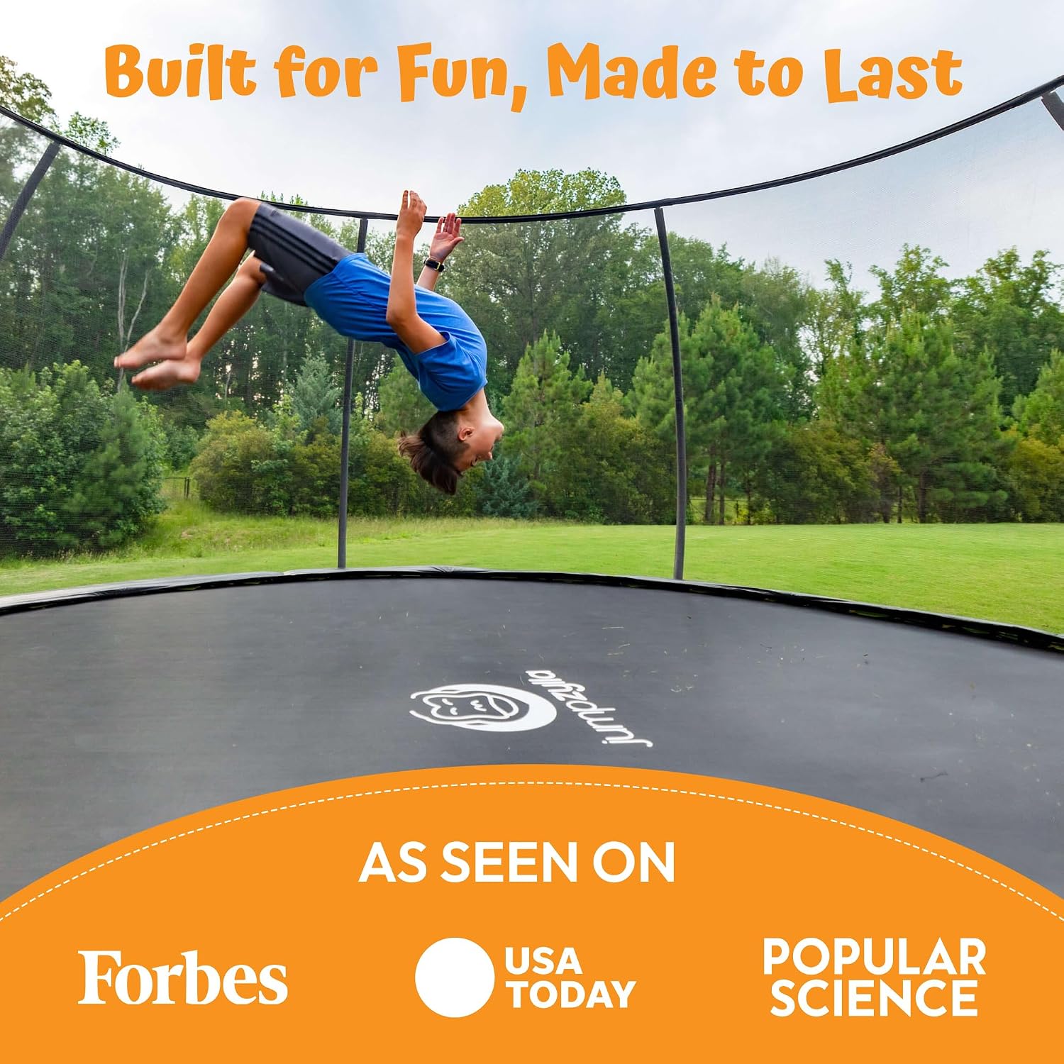 Trampoline Outdoor 8FT 10FT 12FT 14FT 15FT 16FT with Enclosure, Non-Slip Ladder & Anti-Rust Coated Frame, ASTM