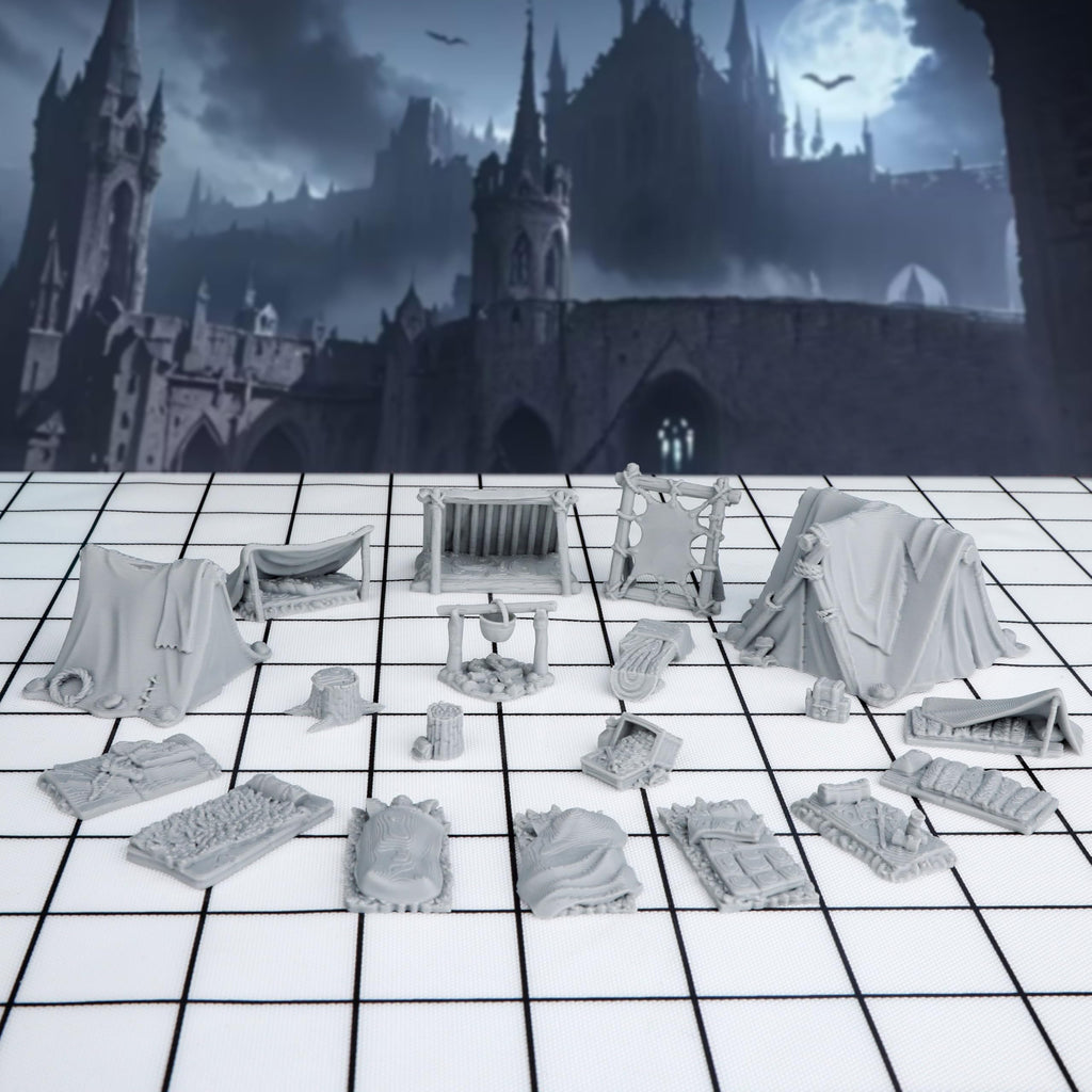 RPG Camp Terrain Set, Fantasy Scenery