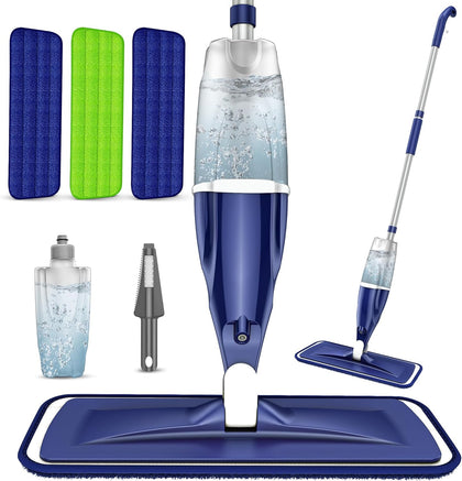 Microfiber Spray Mop for Floors Cleaning: Wet Dry Hardwood Floor Mops with 3 Washable Reusable Pads for Swiffer