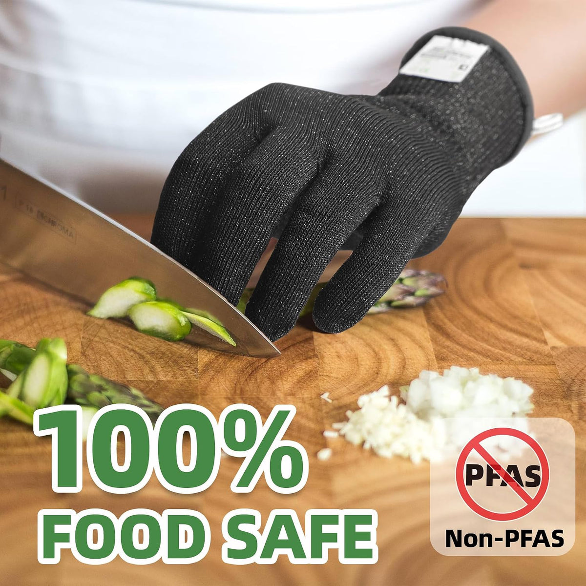 2 Pairs ANSI A7 Cut Resistant Gloves, Mandoline Glove for Kitchen, Breathable & Comfortable, Food Grade Cutting
