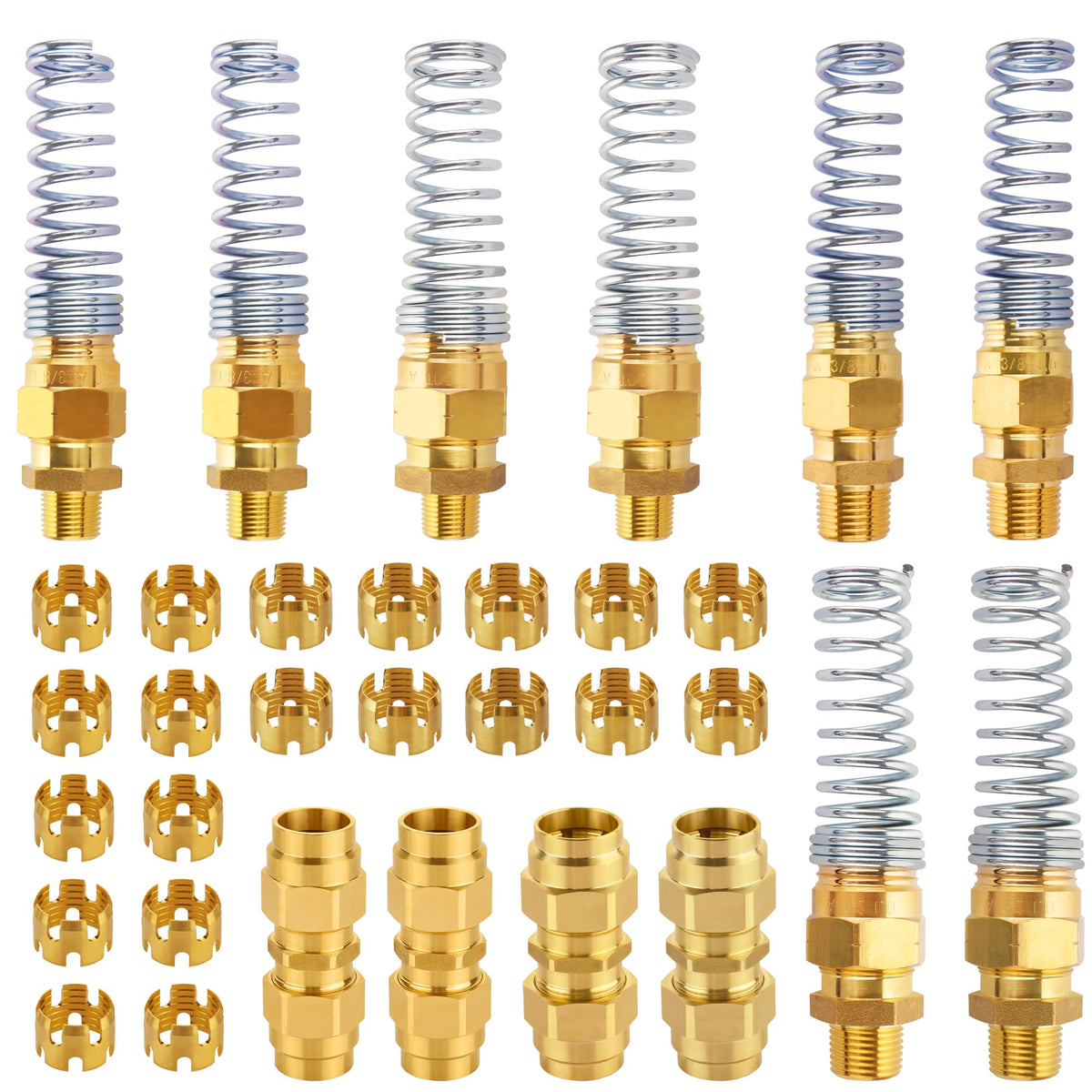 32PCS Brass DOT Air Brake Hose End Fitting Assortment Kit for Replacement