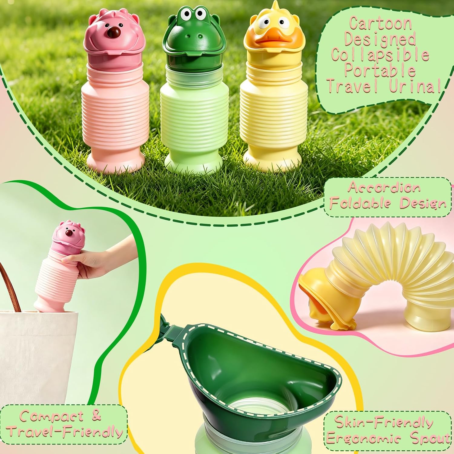 Scalable Emergency Urinal, 600ml Portable Toilet for Car, Portable Mini Outdoor Camping Travel Shrinkable Personal