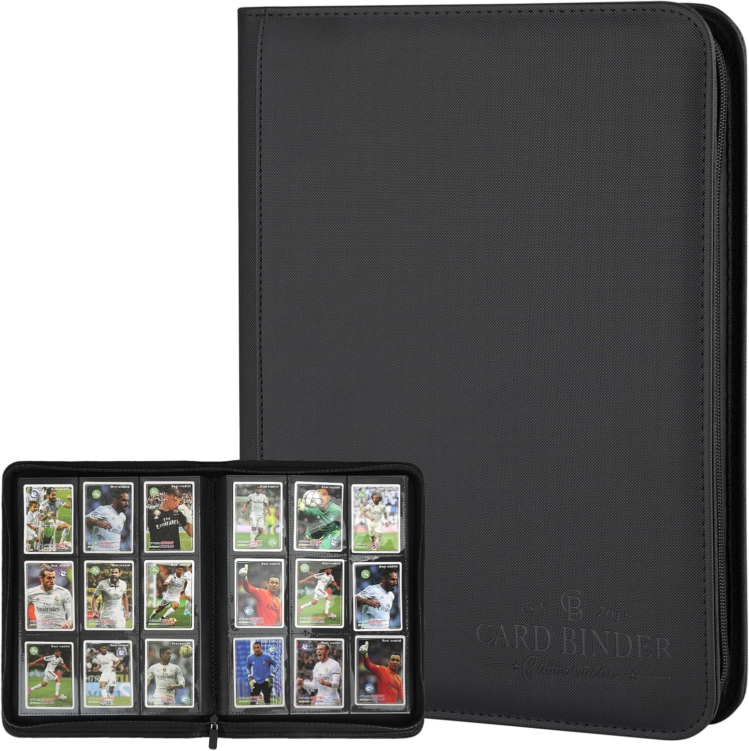 9 Pockets Card Binder,Premium Zip Trading Card Binder,540 Double Sided Pocket PU Collection Binder, Collector Album