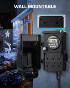 DEWENWILS Outdoor Digital Power Strip Timer, Waterproof Power Stake Timer