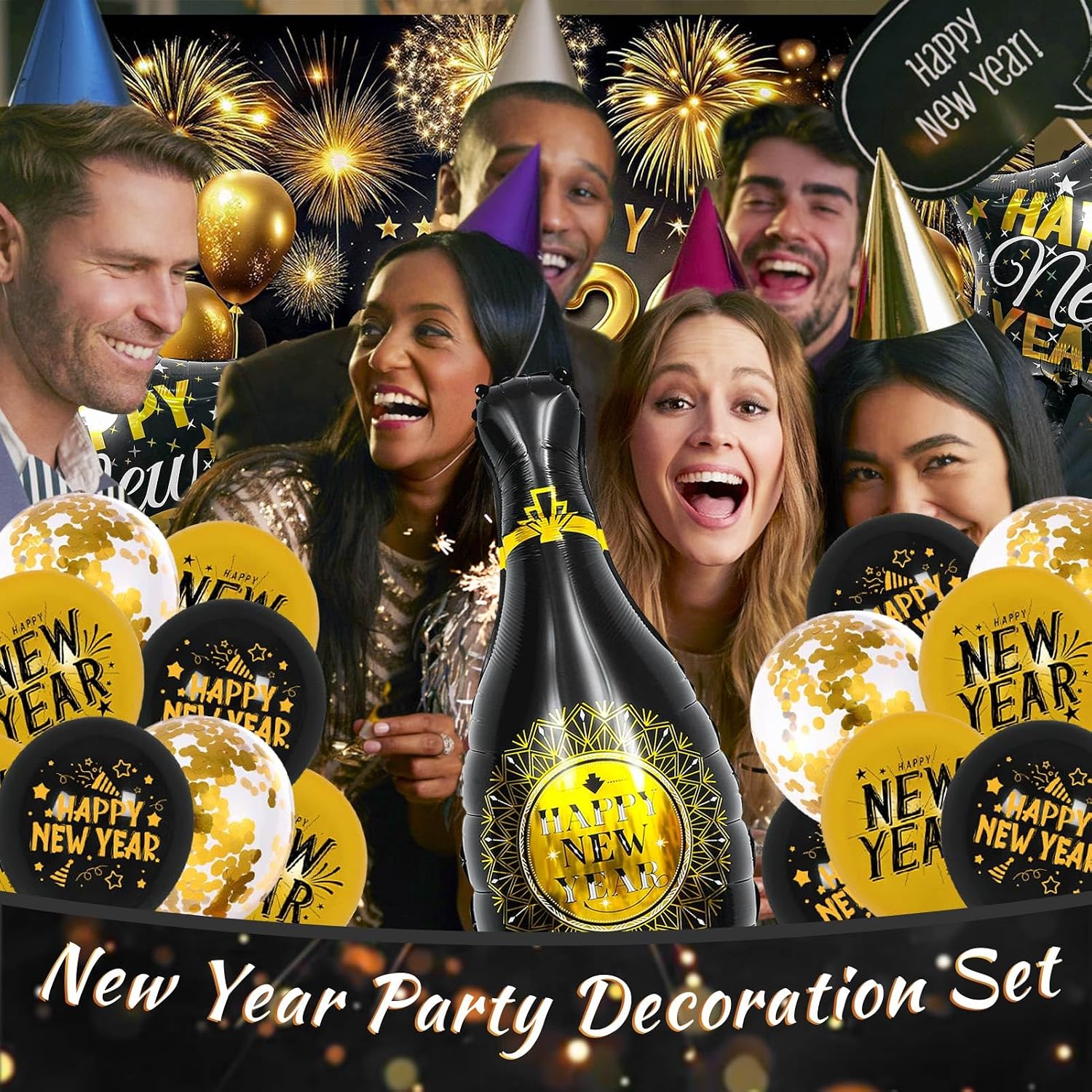 New Years Decorations Party Supplies 2026 30PCS Happy New Years Eve Balloons Decorations for 2026 Photo Props Party