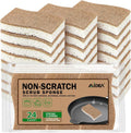 Sponges Non Scratch, 24Count, Natural Sponge for Non Stick Cookware