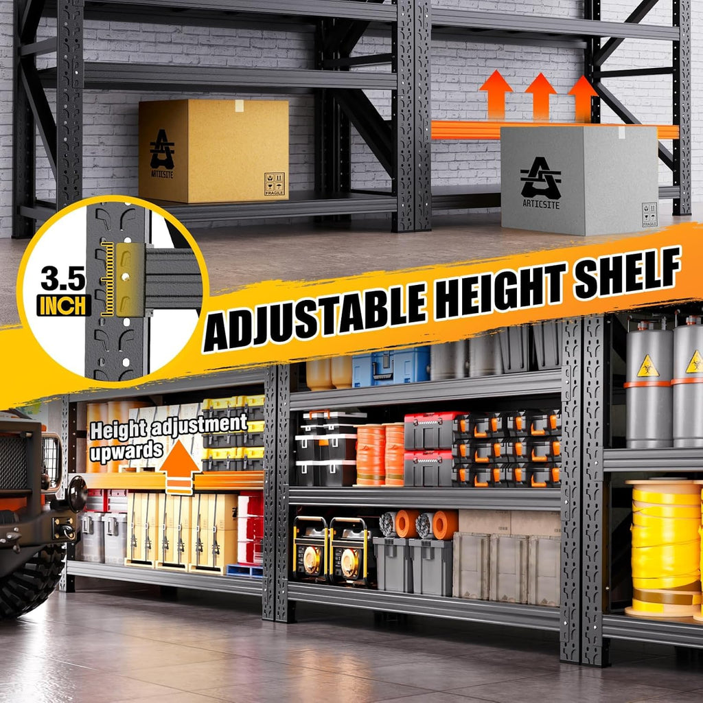 79"W Heavy Duty Storage Shelves, 8000LBS Adjustable Garage Shelving Unit, Rust Proof Large Metal Storage Rack, 24"D x