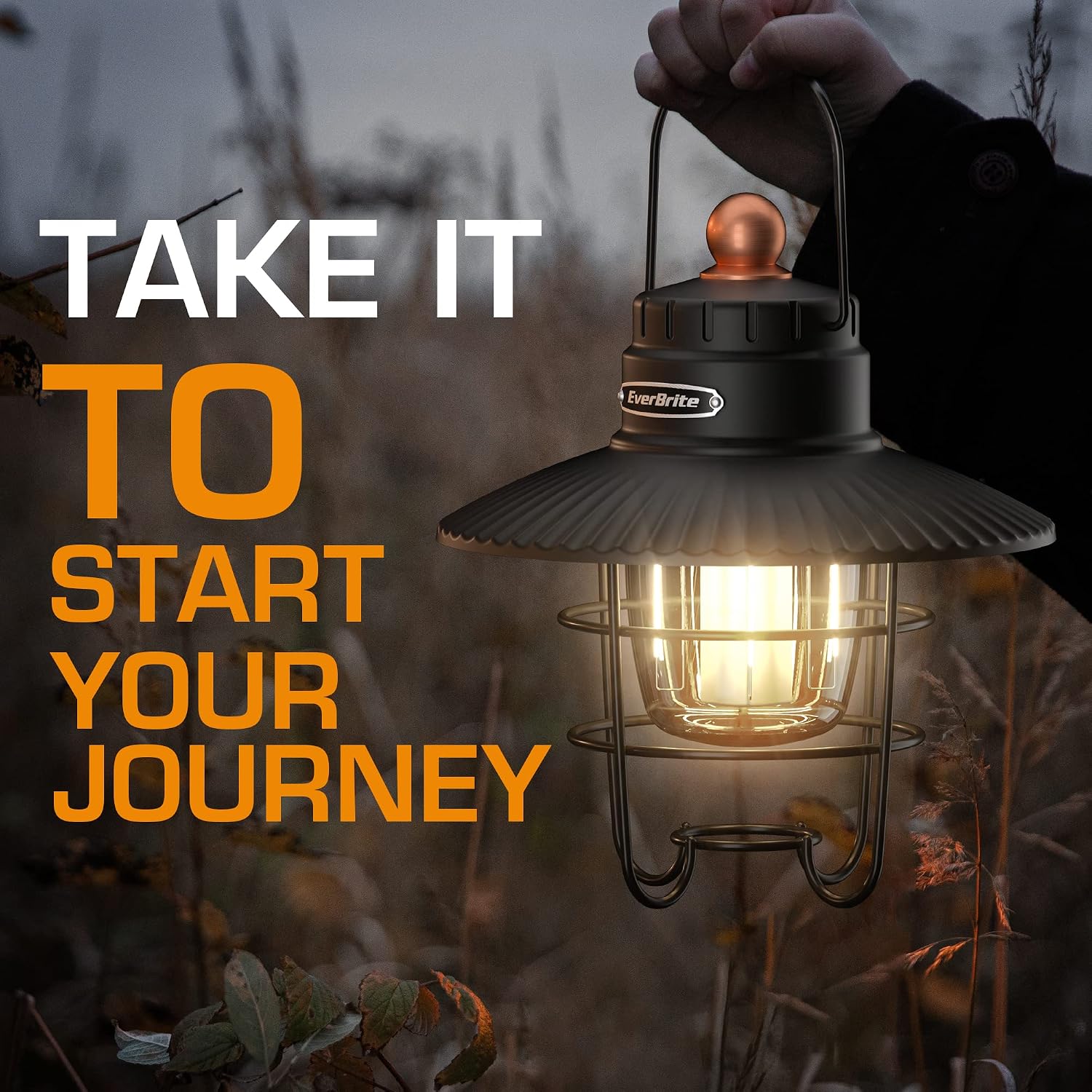 LED Camping Lantern Pack of 2, USB C Rechargeable Lantern with 3 Light Modes, Vintage Outdoor Lanterns with Power