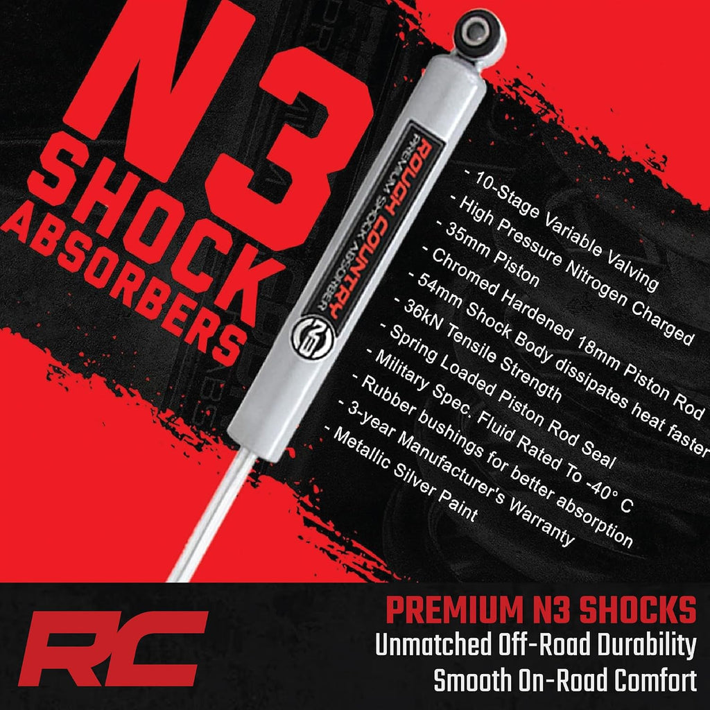 Rough Country 0-2.5" N3 Rear Shocks for 11-22 Jeep Grand Cherokee - 23299_A