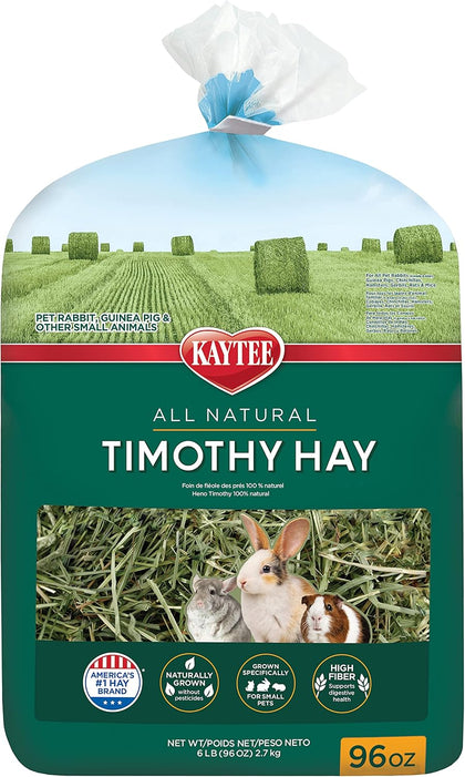 Timothy Hay, High Fiber for Rabbits, Guinea Pigs, 96 Ounces | Supports digestive health. Hand-selected rabbit hay.