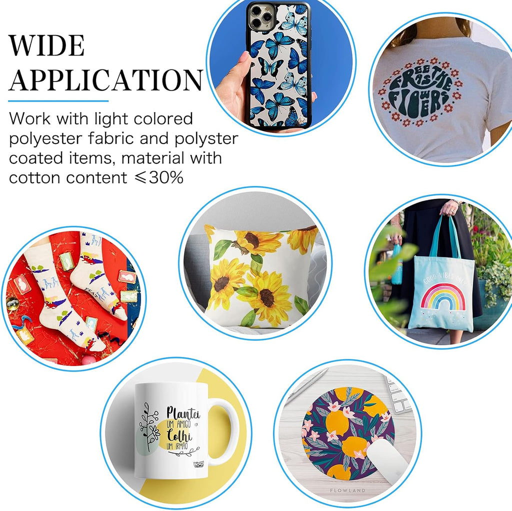 Sublimation Paper for T-Shirts & Mug,150 Sheets 120g 8.5x11 Inch A4 | Smooth Jam-Free & Instant Dry:High Transfer