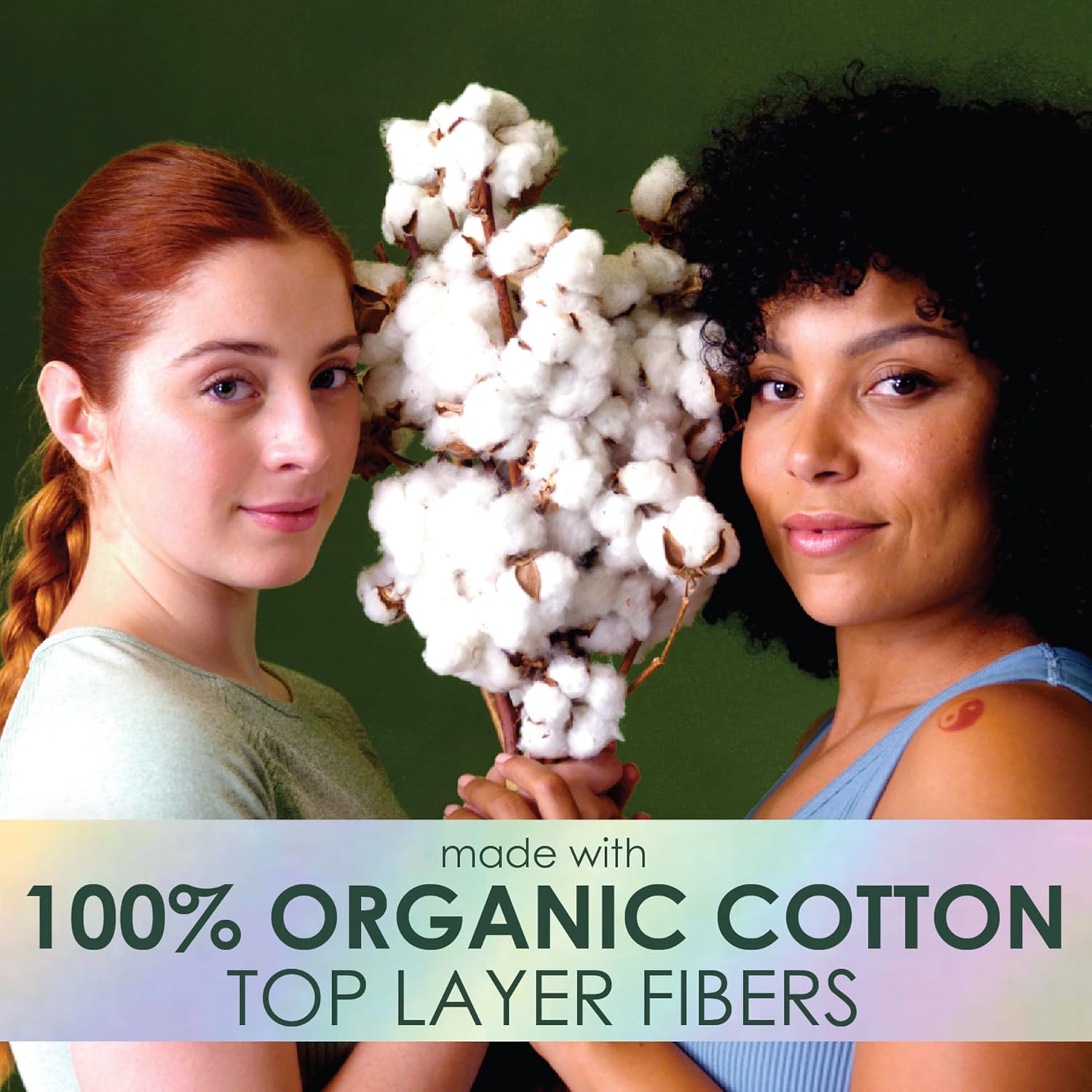 L. Ultra Thin Pads for Women, Organic Cotton Top Layer, Super Absorbency, Menstrual Pads with Wings, Made Without