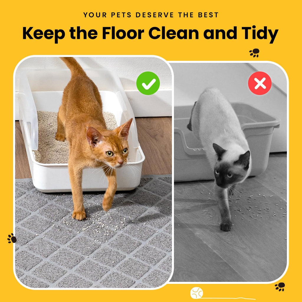 Cat Litter Mat Litter Trapping Mat, Premium Durable PVC Grid Mesh with Scatter Control, Non-slip, Less Waste Cat