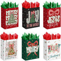 24 Pcs Christmas Gift Bags with Tissue Paper,Classic