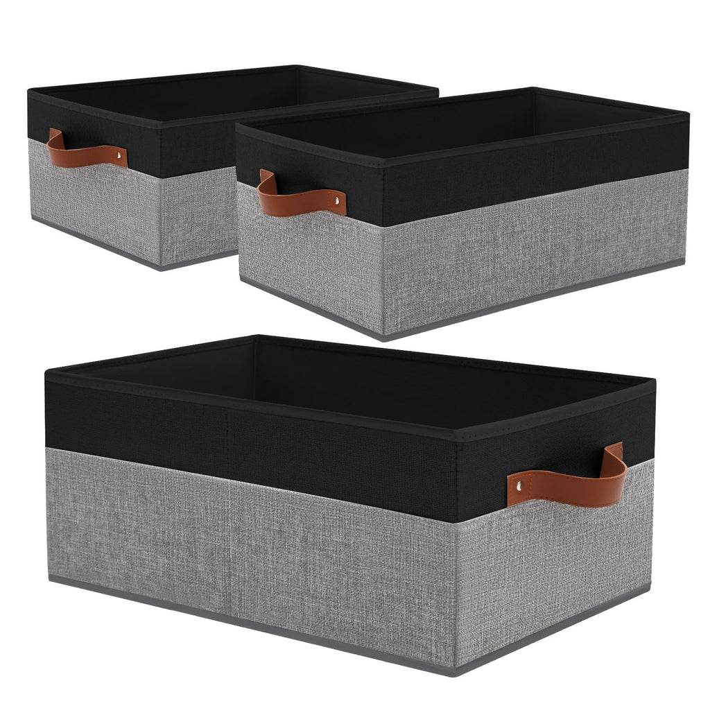 3 Pack Large Capacity Storage Bins Closet Organizer for Shelves