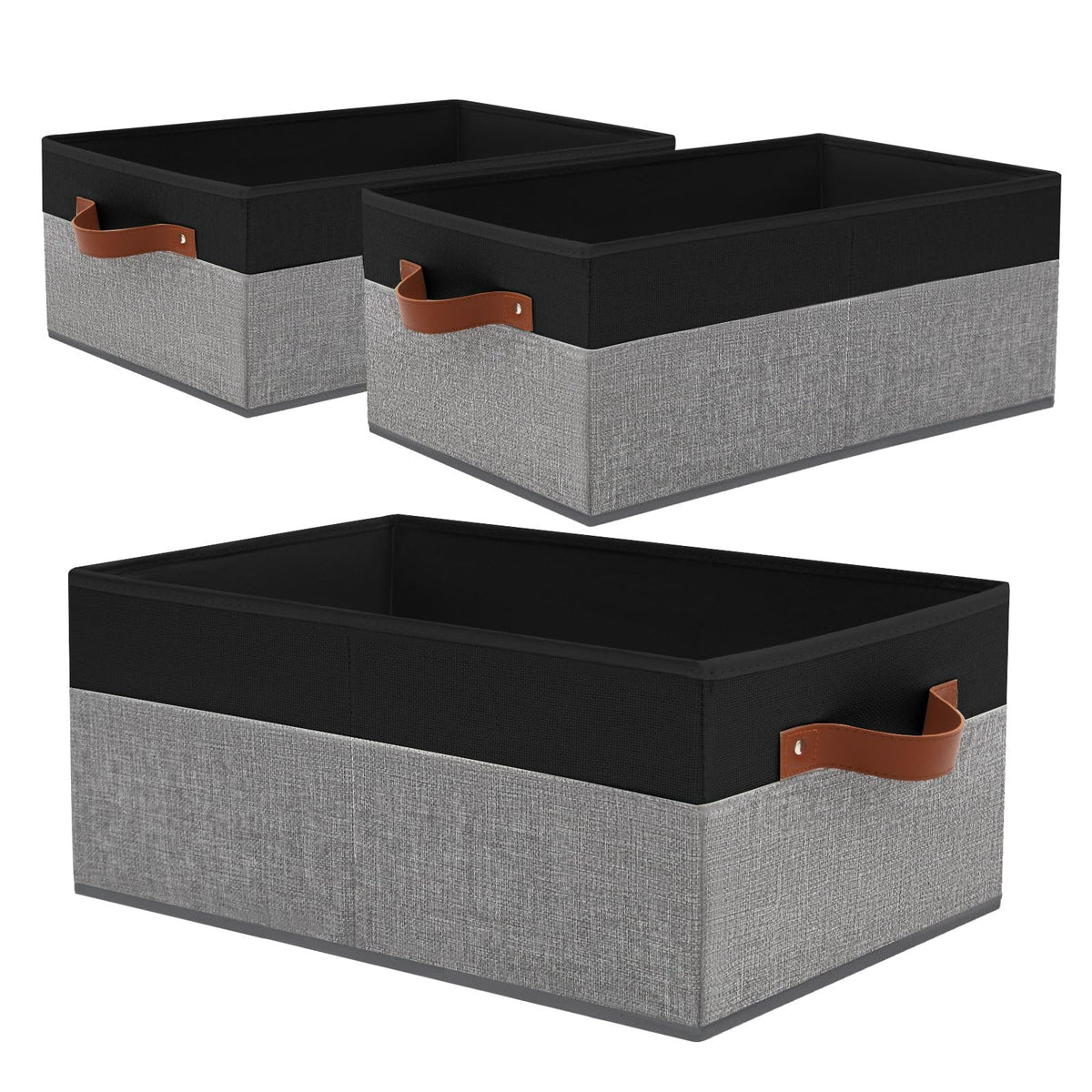 3 Pack Large Capacity Storage Bins Closet Organizer for Shelves