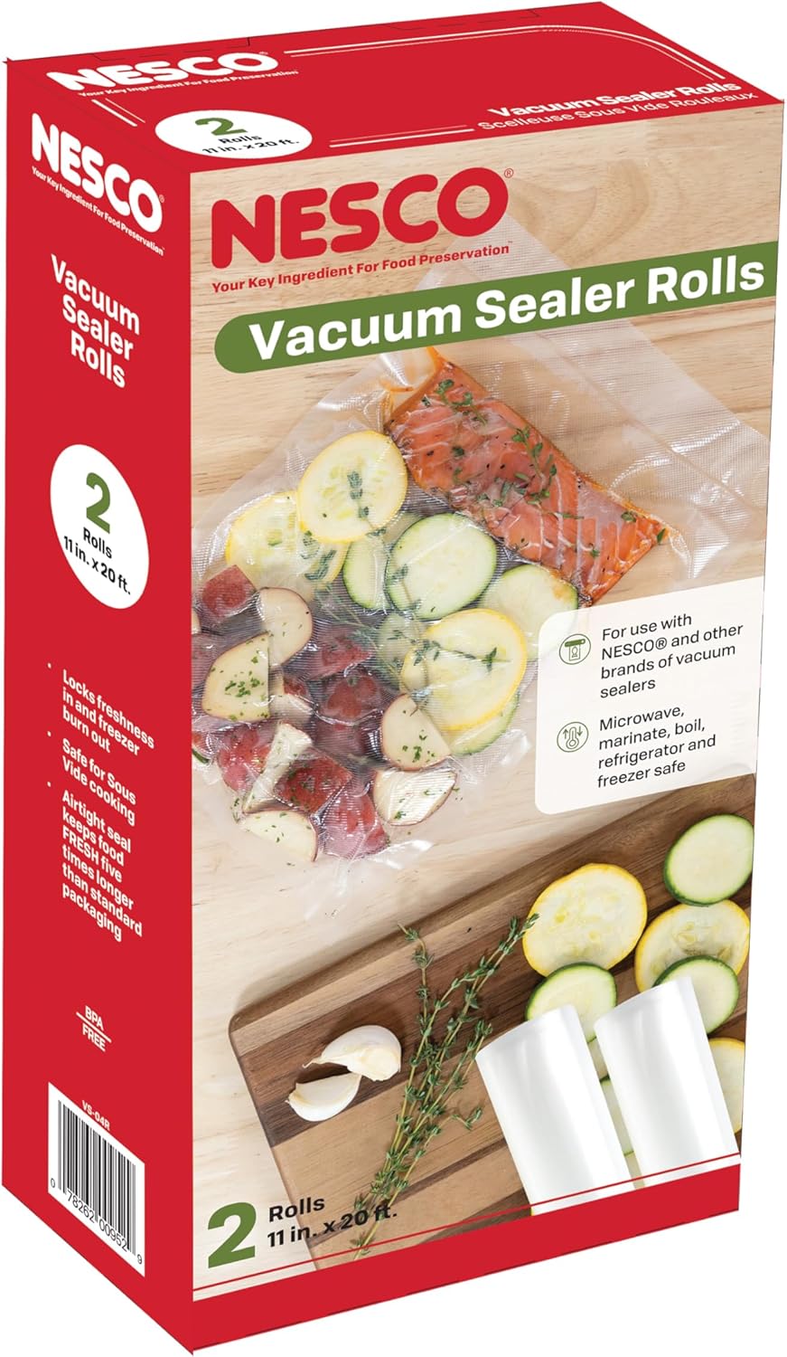 VS-04R Vacuum Sealer Rolls, 11-Inch