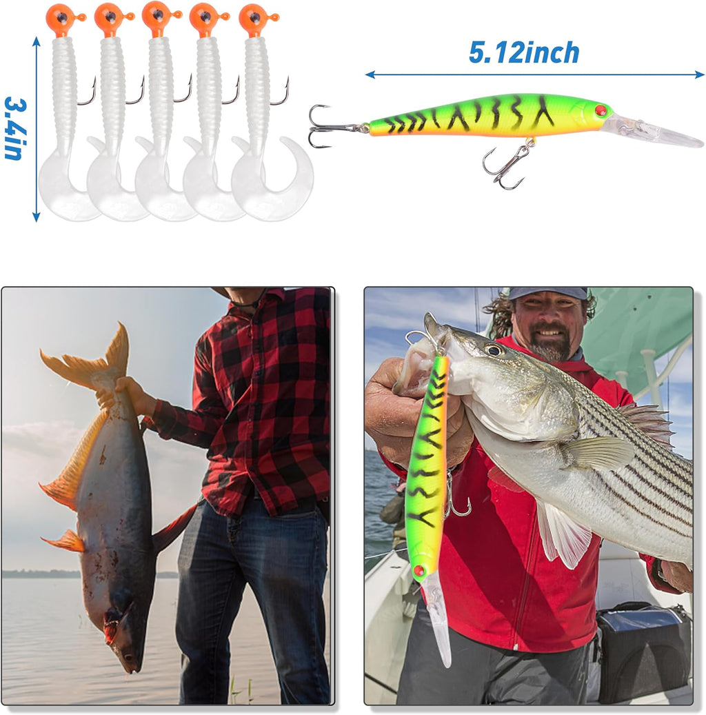Saltwater Fishing Gear, 180pcs Saltwater Surf Fishing Tackle Kit Saltwater Fishing Lures Fish Finder Rigs Pompano Rig