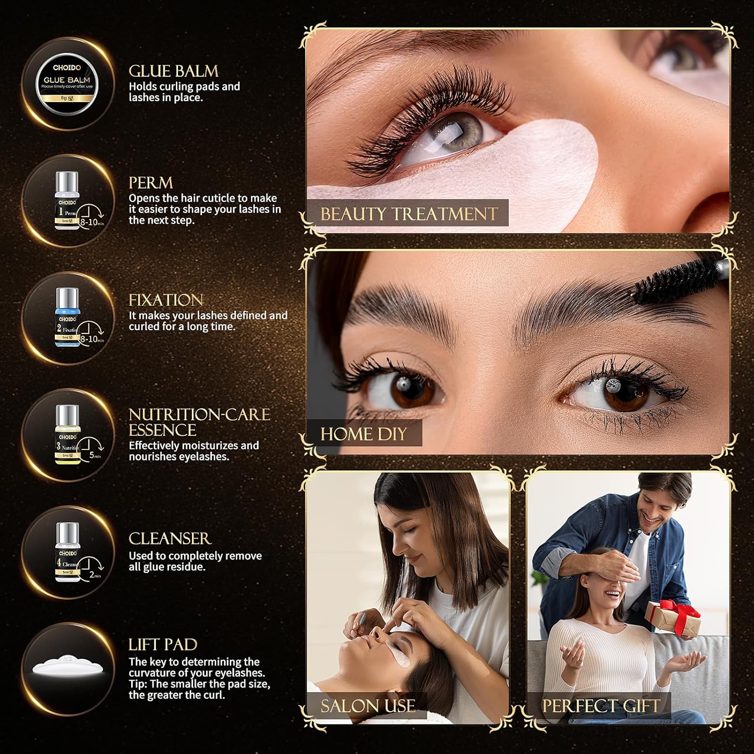 Lash Lift Kit - Eyebrow and Eyelash Lamination Kit, Professional Eyelash Curling Lash Extension & Eyebrow Lift, Easy