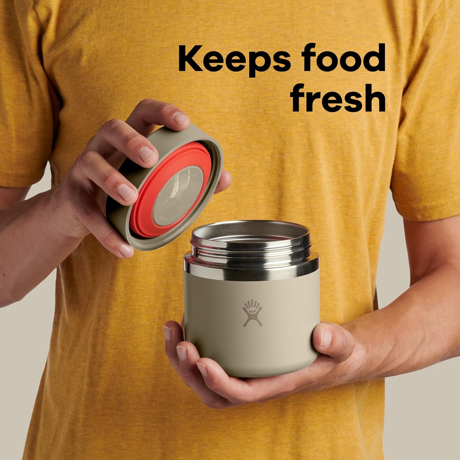 Food Jar – Insulated Stainless Steel, Snack Travel Container for Hot Food, Lunch, & Soup 8 Oz Oat Tan
