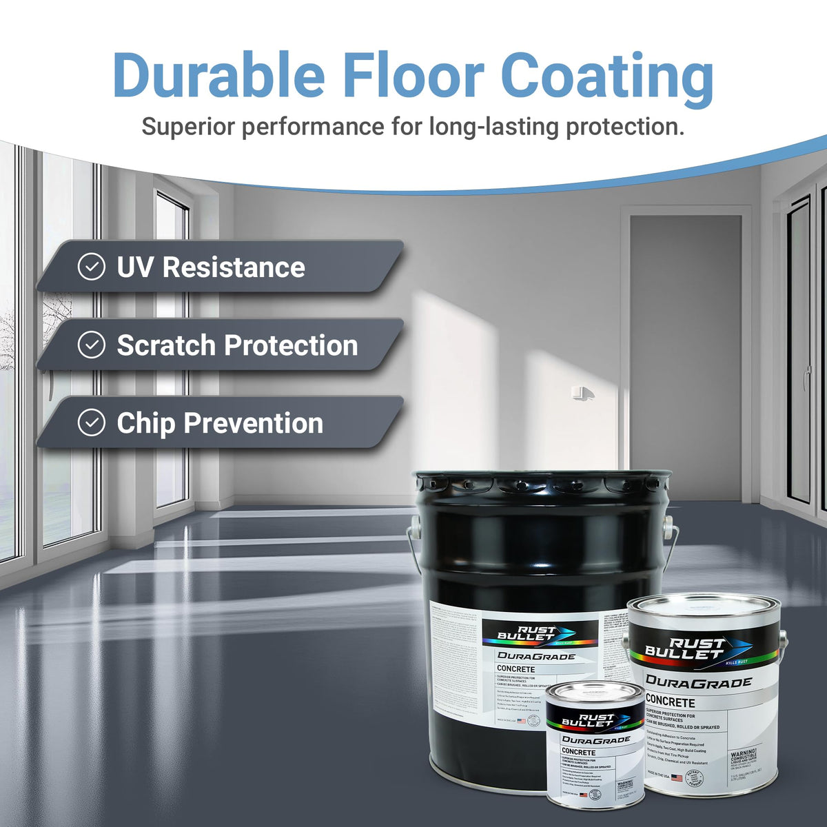DuraGrade - Concrete Paint & Protective Floor Coating - Slate Grey, 1Gal