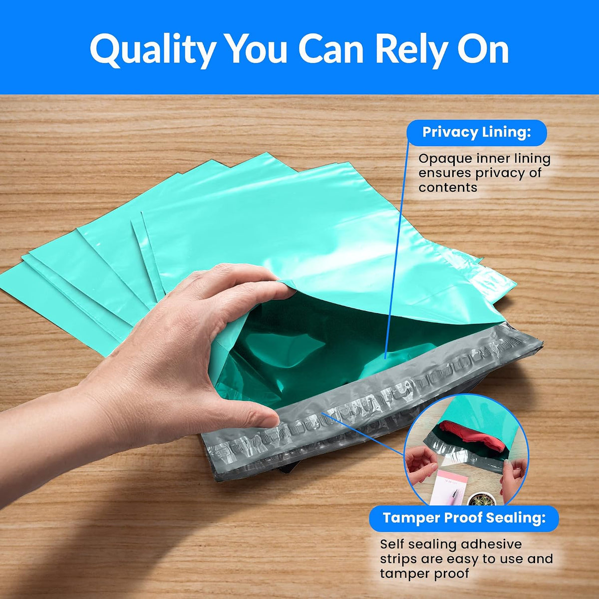 (110 Pcs) Poly Mailers 19x24" | Shipping Bags for Clothing | Teal