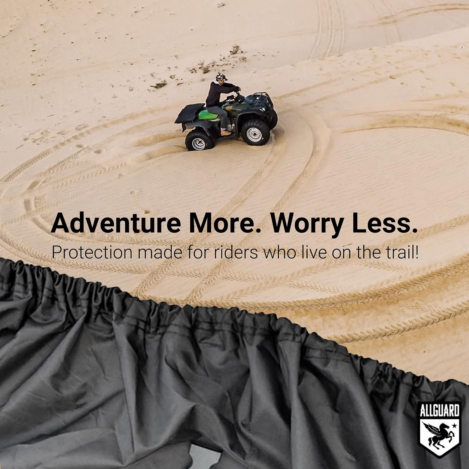 AllGuard Weatherproof Max ATV Cover, Heavy Duty 600D Marine Grade Polyester, Protects from Rain, Snow, Sun, UV & More