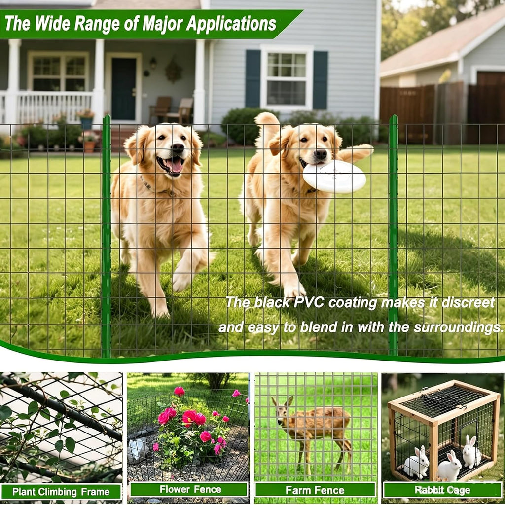 Welded Wire Fence 36inch x 50ft Roll,16 Gauge 2" x 3" Mesh Black