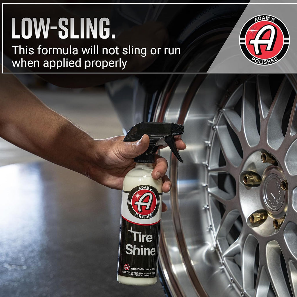 Tire Shine Combo - Spray Tire Dressing W/ SiO2 For Non Greasy Car Detailing | Use W/Tire Applicator After Tire