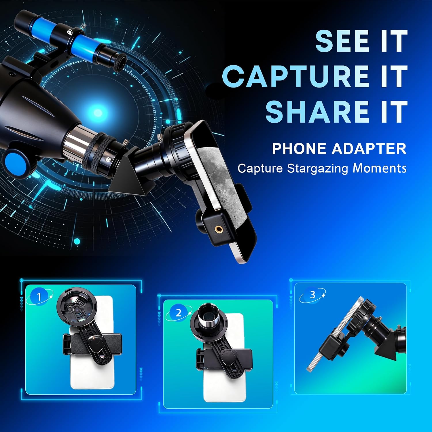 Telescope for Adults & Kids, 80mm Aperture 600mm High Powered Telescope for Astronomy Beginners - Refractor