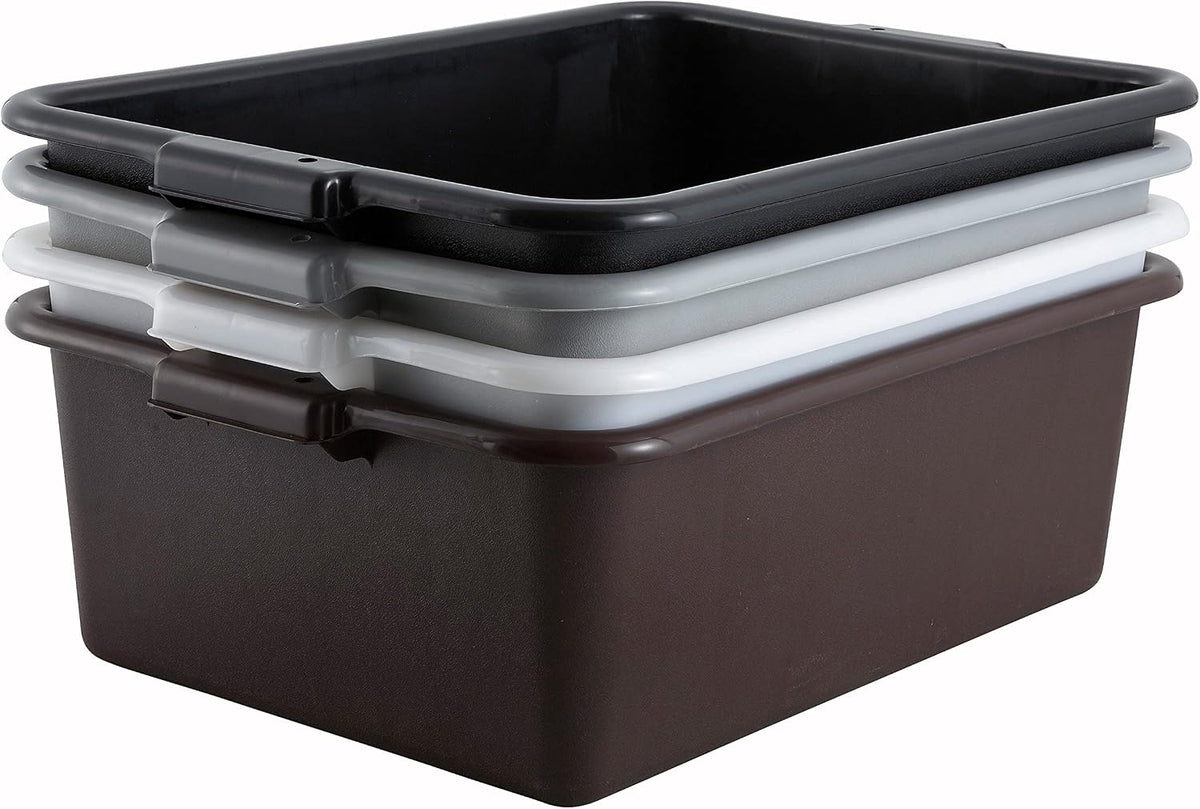 7" Black Bus Box Dish Tub for Restaurants