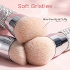 Diamond Makeup Brush Set Foundation Powder Brush Silver 2 Pcs Set