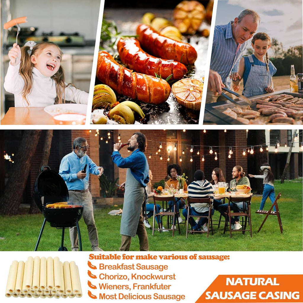 Edible Drying Sausage Casing, HALAL Collagen Sausage Casings for Most Delicious Sausage, Homemade Sausages Ham for