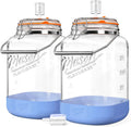 1.5 Gallon Fermentation Jar, Pickling Jars for Sourdough Starter | 3 Airlock, Stainless Steel Handle, 4.3” Wide