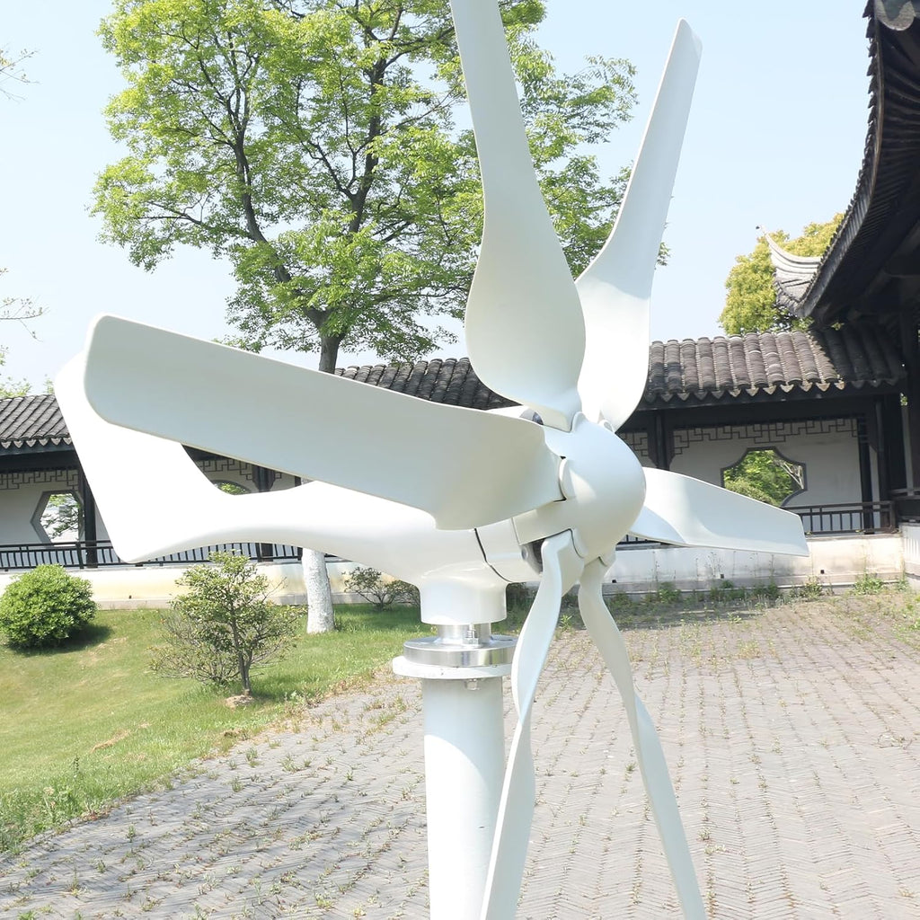 Wind Turbine Generator 400W 12V 6-Blade Wind Power Generator with Mppt Charge Controller,RV Wind Power Generator, Off