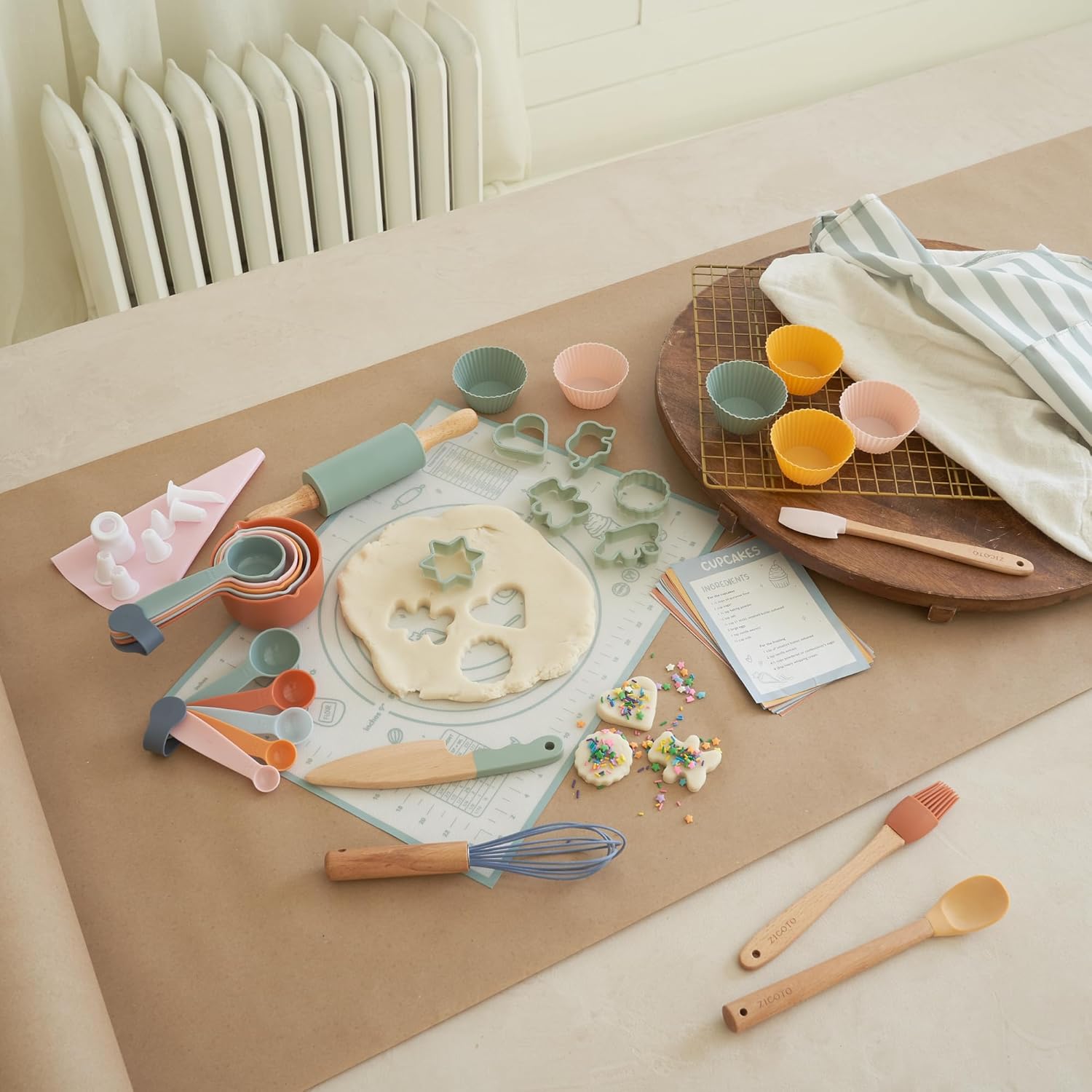 Wooden Baking Set for Kids - A Complete Set of Real Kitchen Utensils Gives Toddlers a Fun Cooking Experience