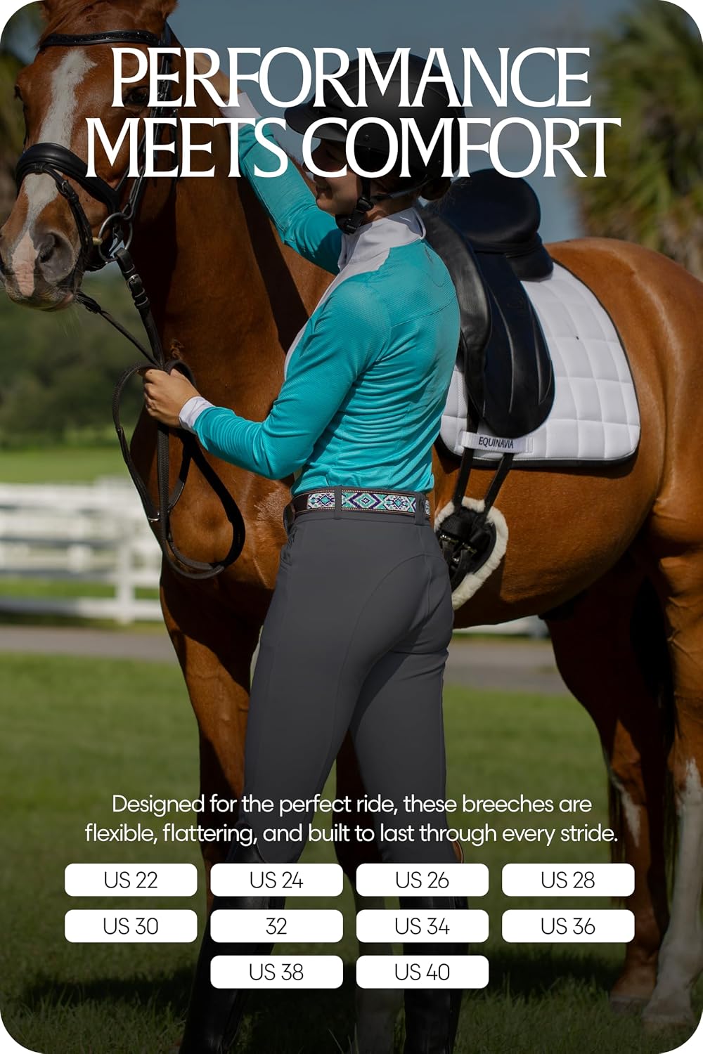 Astrid Women's Full Seat Horse Riding Pants, Equestrian Breeches