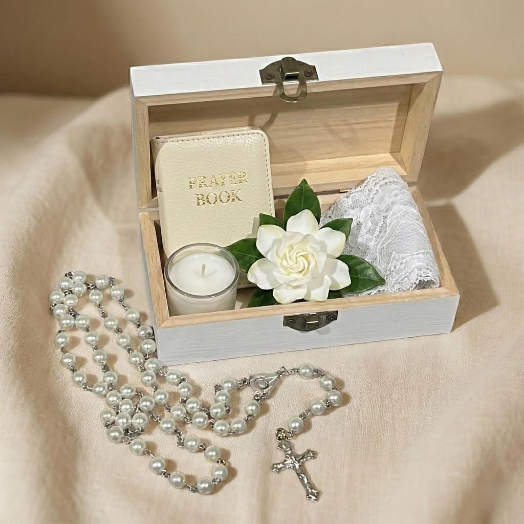 Personalized Keepsake Box for First Communion - Custom Engraved Wooden Memory Box for Baptism, Christening Gift