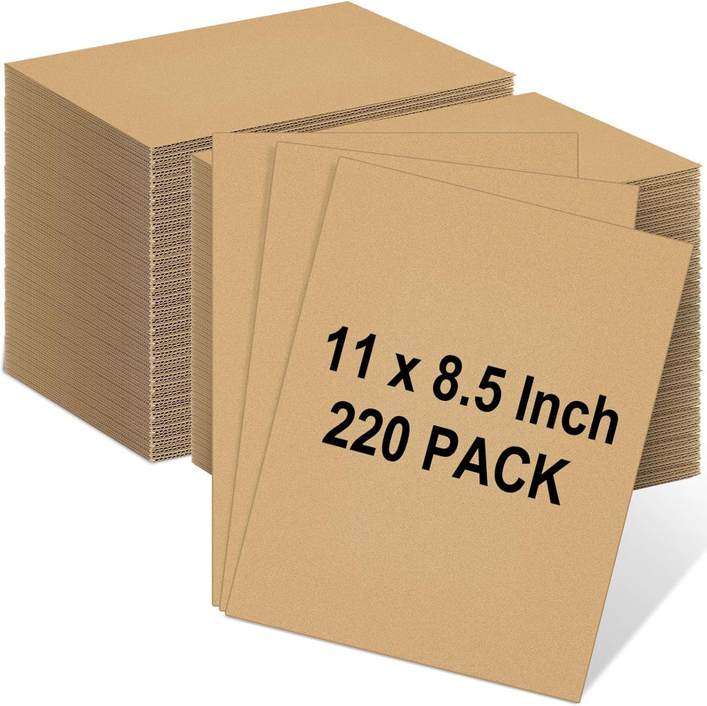 220 Pack 11 X 8.5 Inch Brown Cardboard Sheets