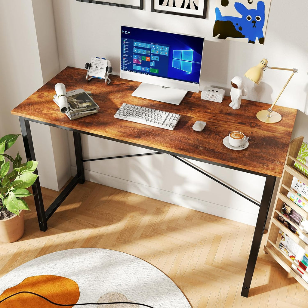 47 Inch Computer Desk for Home Office, Modern Writing Study Table Simple Modern Style for Bedroom Small Space, Large