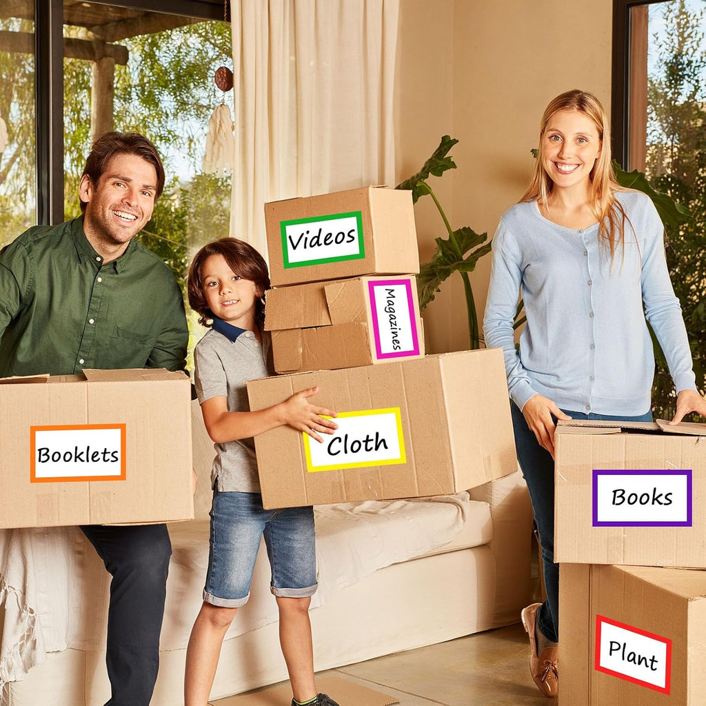 6 x 4 inch Large Moving Labels for Boxes, Blank Moving Boxes Labels Stickers, 160pcs 8 Color Coded Moving Stickers
