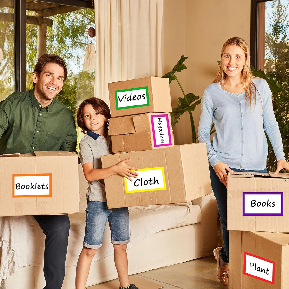 6 x 4 inch Large Moving Labels for Boxes, Blank Moving Boxes Labels Stickers, 160pcs 8 Color Coded Moving Stickers
