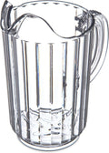 Pitcher, Plastic Pitcher with Ice Trap for Serving Cold Beverages at Home and in Commercial Setting, 32 Oz, 1 Count