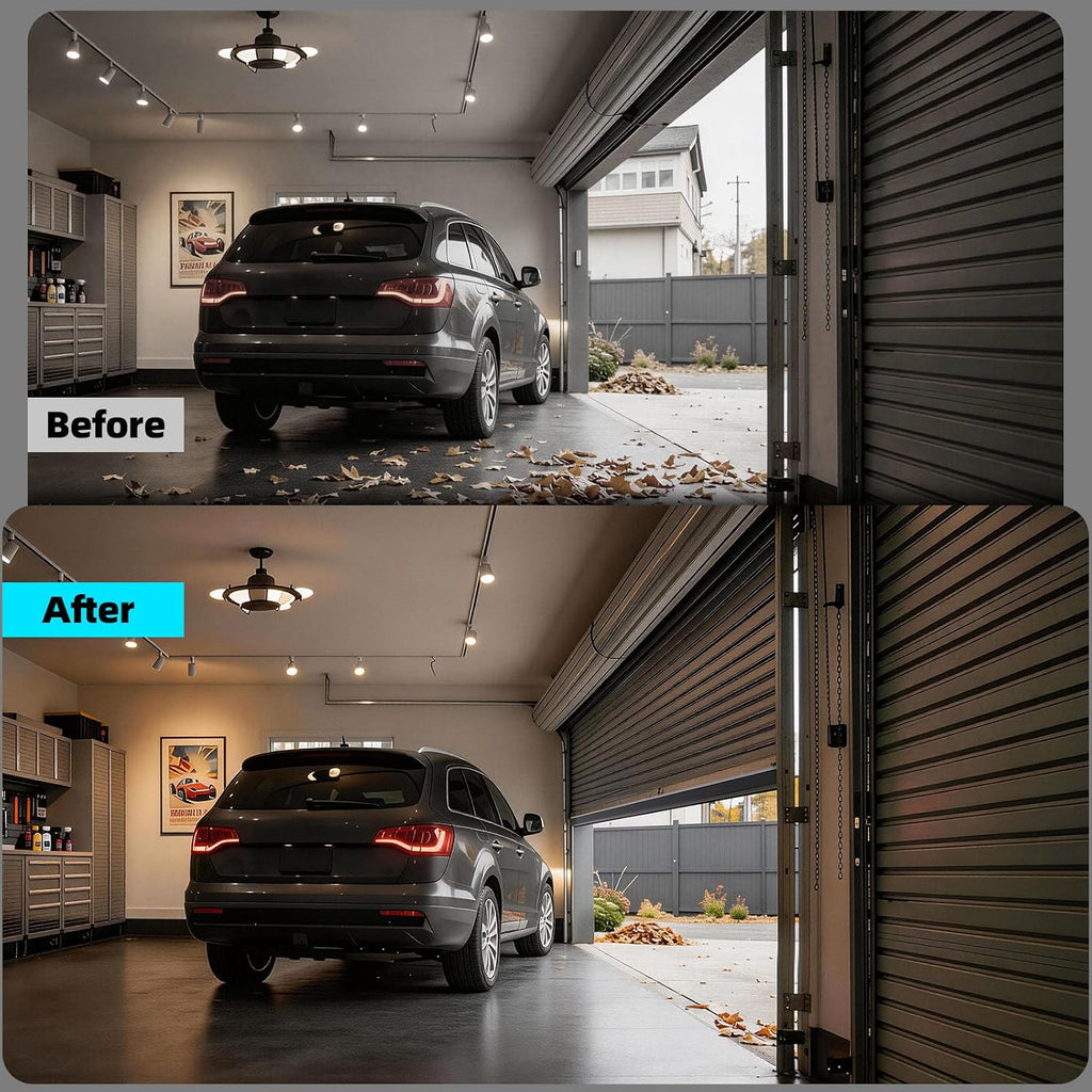 Garage Door Seal Kits, Weatherproofing Garage Door Bottom Seal Rubber with Pre-Drilled Aluminum Track Retainer &