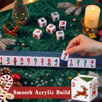 6 Pcs Christmas Mahjong Dice, 25mm Acrylic Game Dice