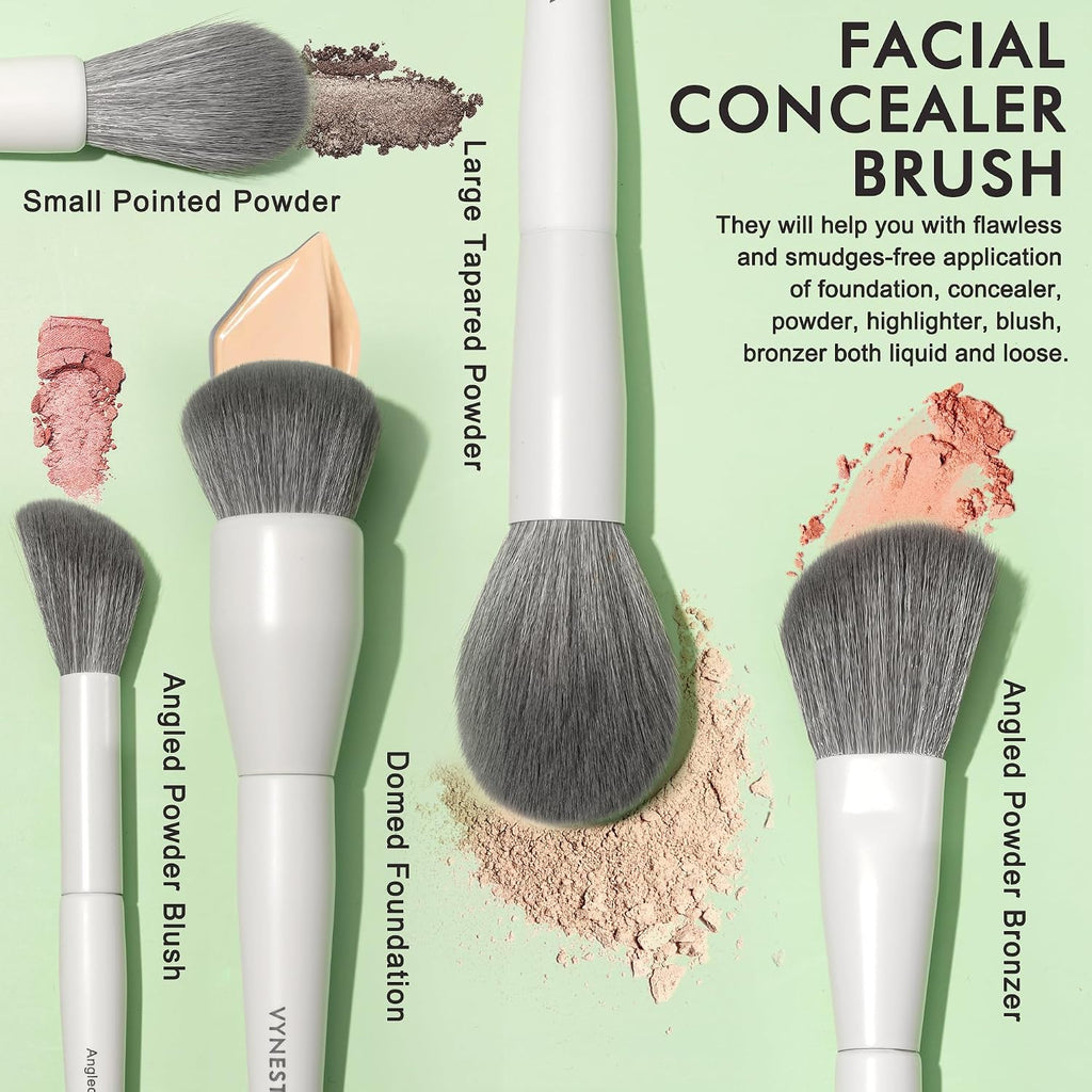 Makeup Brushes 20 Ready Set Pro Face& Eye Makeup Brush Set Labeled